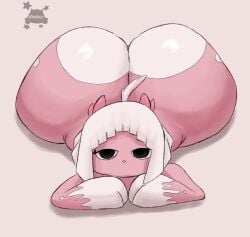 ass big_ass big_butt disproportional front_view gothicc_komy_(artist) hyper_ass laying_down looking_at_viewer