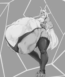 1girls belly belly_bulge big_belly big_breasts breasts female hand_on_hip huge_belly long_hair miruko muscular muscular_female my_hero_academia post_vore rumi_usagiyama same_size_vore stickyglobule_(artist) thick_thighs thighs vore