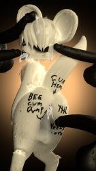 3d_(artwork) absurd_res anthro arthropod bee big_penis blender_(software) bodily_fluids body_writing cum cum_drip cum_in_ass cum_in_hair cum_in_mouth cum_inside digital_media_(artwork) dripping funny_gay_rat genital_fluids genitals group hair hair_over_eyes hi_res hidden_eyes hymenopteran insects lewdert male male/male mammal murid murine penis rat rodent sweat tongue tongue_out