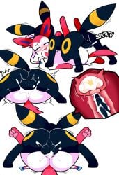 1boy 1girls ai_generated balls_deep cum cum_inside dominant_feral dominant_male female feral feral_on_feral impregnation male mating_press pokemon pokemon_(species) sex sylveon umbreon vaginal_penetration