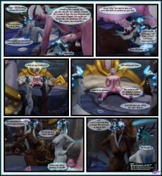 3d blood_elf comic comic_page comic_panel female ferlynn futa_on_female futanari naked naked_female night_elf roleplay showing_off sindragosa story world_of_warcraft