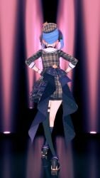 3d 9:16 animated belt belt_accessory blue_belt blue_eyes blue_fingernails blue_hair boots checkered_dress dress earrings female female female_only hands_on_waist hat heel_boots hip_sway hololive hololive_japan hoshimachi_suisei kksallyear koikatsu light-skinned_female long_sock necklace one-piece_dress ribbons shorter_than_30_seconds side_ponytail small_crown smiling smiling_at_viewer sound star_earrings stocking tagme thigh_band uneven_legwear vertical_video video vtuber walk_cycle walking walking_away walking_towards_viewer winking winking_at_viewer