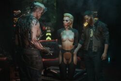 1girls 2boys 3d after_rape captured cd_projekt_red cum cyberpunk_2077 forced_exposure gag gagged gobaalex90 groping groping_ass imminent_rape mature mature_female meredith_stout rape restrained ruined_makeup v_(cyberpunk_2077) vincent_(cyberpunk_2077)