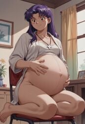 ai_generated big_belly big_breasts breasts misato_katsuragi neon_genesis_evangelion pregnancy pregnant pregnant_belly ready_to_pop solo solo_female