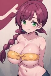 1girls aged_up ai_generated alternate_breast_size big_breasts bikini breasts chloe_(pokemon) cleavage collarbone female female_focus female_only game_freak green_eyes huge_breasts human large_breasts light-skinned_female light_skin nintendo pokemon pokemon_journeys purple_hair revealing_clothes ryuzam skimpy skimpy_bikini skimpy_clothes smile solo swimsuit swimwear underboob upper_body