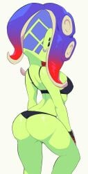 acht_(splatoon) ass bikini blue_hair dedf1sh green_skin kiirono octoling octoling_girl sanitized_(splatoon) sanitized_octarian sanitized_octoling splatoon splatoon_(series) splatoon_3 splatoon_3:_side_order tagme tentacle_hair