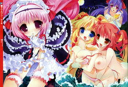 bikini breast_grab breast_hold crimson_lake fixed garter honyarara_noir lolita_fashion mizugi nipples nude panties swimsuit underwear wardrobe_malfunction youta