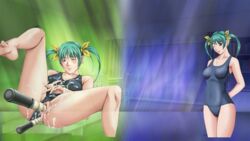 anal anal_object_insertion cum cum_on_body cum_on_face discipline:record_of_a_crusade double_insertion masturbation nonomura_ruri pussy solo swimsuit swimsuit_aside twintails uncensored vaginal vaginal_object_insertion vaginal_penetration