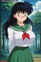 ai_generated aindroidparanoid ass big_ass big_breasts big_butt black_hair breasts brown_hair busty fat_ass female forest huge_ass huge_breasts huge_butt inuyasha kagome_higurashi large_ass large_breasts large_butt legs long_hair narrowed_eyes outdoors school_uniform schoolgirl schoolgirl_uniform shirt skirt slim_waist stable_diffusion waist wavy_hair