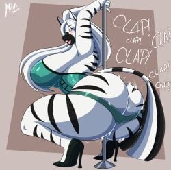 anthro artjwink big_ass big_breasts breasts bubble_butt character_request cleavage female furry huge_ass huge_breasts jwinkz tagme thick_thighs twerking wide_hips zebra