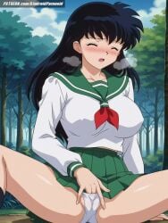 ai_generated aindroidparanoid ass big_ass big_breasts big_butt black_hair breasts brown_hair busty cameltoe fat_ass female fingering fingering_pussy fingering_self fingers forest huge_ass huge_breasts huge_butt inuyasha kagome_higurashi large_ass large_breasts large_butt legs long_hair masturbating_during_fellatio masturbation narrowed_eyes outdoors panties school_uniform schoolgirl schoolgirl_uniform shirt skirt slim_waist spread_legs stable_diffusion waist wavy_hair