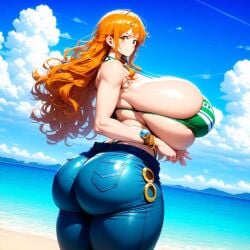 1girls ai_generated big_breasts bikini bikini_top breasts breasts_bigger_than_head curvy curvy_body curvy_figure denim denim_clothing exposed_shoulders female female_only huge_breasts hyper hyper_breasts jeans large_breasts light-skinned_female light_skin long_hair massive_breasts minmin nami_(one_piece) one_piece pants revealing_clothes shonen_jump shorts sideboob solo solo_focus swimsuit swimwear thick_thighs thighs tight_clothing underboob voluptuous voluptuous_female