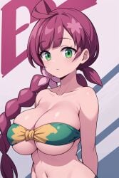 1girls aged_up ai_generated alternate_breast_size big_breasts bikini breasts chloe_(pokemon) cleavage collarbone female female_focus female_only game_freak green_eyes huge_breasts human large_breasts light-skinned_female light_skin nintendo pokemon pokemon_anime pokemon_journeys purple_hair revealing_clothes ryuzam skimpy skimpy_bikini skimpy_clothes solo swimsuit swimwear underboob upper_body