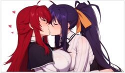 ai_generated akeno_himejima girl_on_girl high_school_dxd lesbian_couple lesbian_kiss lesbian_sex rias_gremory yuri yuri