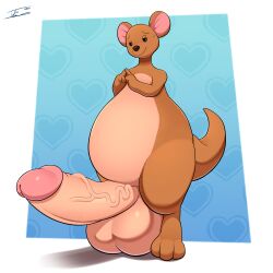 absurd_res anthro balls big_balls big_breasts big_penis breasts disney erection futanari genitals gynomorph hi_res huge_balls huge_breasts huge_cock huge_thighs humanoid humanoid_genitalia humanoid_penis intersex kanga kangaroo looking_at_viewer macropod mammal marsupial nipples penis simple_background smile smiling_at_viewer solo tail thick_thighs tohilewd vein veiny_penis winnie_the_pooh_(franchise)