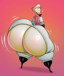 1boy ass big_ass bottom_heavy bubble_butt dat_ass demon fat_ass hazbin_hotel huge_ass hyper hyper_ass large_ass lucifer_morningstar_(hazbin_hotel) male male_only massive_ass schplingnops solo thick_ass thick_thighs thunder_thighs wide_hips