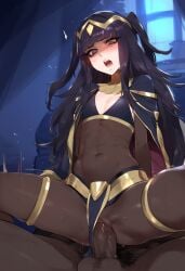 1boy1girl ai_generated balls ballsack bangs belly belly_button big_penis black_hair blush blushing_female cleavage clothed clothed_female_nude_male clothed_sex dark-skinned_male dark_hair dark_skin female female_focus female_human female_on_top female_penetrated fire_emblem fire_emblem_awakening flat_chest hairless_pussy indoors interracial legs legs_apart light-skinned_female light_skin long_hair looking_down looking_pleasured male/female male_pubic_hair navel night no_panties pale-skinned_female pale_skin pantyhose penetration penis pubes pubic_hair pussy raered raven riding riding_cock riding_penis see-through see-through_clothing sex sex_from_behind small_breasts spread_legs tharja_(fire_emblem) thin_female thin_waist through_clothes twintails unseen_male_face vagina vaginal_insertion vaginal_penetration vaginal_sex