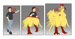 2025 anthro avian beak belly big_breasts bird bottomwear breasts brown_hair chest_tuft chocobo claws clothed clothed_male clothing digitigrade feather_hands feathered_crest feathers feet female final_fantasy footwear gender_transformation genitals hair head_crest hi_res huge_breasts human looking_at_object male mammal materia mtf_transformation nipples non-mammal_breasts non-mammal_nipples nude nude_female pants pussy raised_arm sequence shirt shoes simple_background solo square_enix surprised_expression tail tail_feathers tail_feathers_tuft talons teal_eyes thatmoondragon thick_thighs toe_claws toes topwear transformation transformation_through_magic tuft unexpected wide_hips winged_arms wings yellow_beak yellow_body yellow_feathers