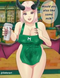 alice_(mobile_legends) big_breasts milf milk mlbb mobile_legends mobile_legends:_bang_bang mommy sekerart starbucks succubus