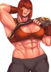 abs athletic_female big_breasts huge_breasts lifting_shirt marisa_rossetti muscular_female street_fighter street_fighter_6 tank_top tank_top_lift zmnjo1440