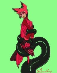 alastor_(hazbin_hotel) blush bondage cannolicorgi color hazbin_hotel male_only simple_background tentacle