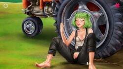 1girls animated clothed fap_ceo green_hair masturbation masturbation_through_clothing nutaku olivia_(fap_ceo) tagme tractor video