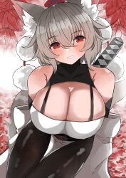 blush breasts cleavage inubashiri_momiji large_breasts momiji_inubashiri regua tagme touhou