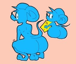 anthro big_ass blue_mouse_(toedi) bubble_butt huge_ass mouse tagme toedi