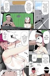 breasts doujinshi full_color go-toubun_no_hanayome halabulu manga nakano_ichika netorare ntr old_man open_mouth self_upload speech_bubble sweat