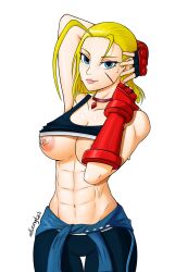 1girls abs alluring-taili areolae athletic athletic_female big_breasts blonde_hair breasts busty cammy_white capcom female female_focus female_only hourglass_figure muscles muscular muscular_female navel nipple_piercing nipples piercing short_hair solo standing street_fighter street_fighter_6 tagme wide_hips