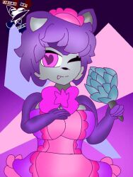 big_breasts cindy_(fnac) five_nights_at_candy's five_nights_at_freddy's five_nights_in_anime fur furry looking_at_viewer maid maid_uniform solo winking_at_viewer