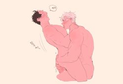 2boys abs alternate_version_available anal_fingering battle_tendency caesar_zeppeli fingering gay hand_on_another's_neck hand_on_face jojo's_bizarre_adventure joseph_joestar kong_(artist) licking_male_nipple male male/male male_only muscular_male nude nude_male yaoi