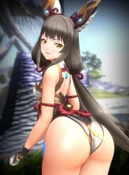 1girls 3d 3d_(artwork) ass blobcg breasts brown_hair bubble_butt cat_ears catgirl dat_ass female hi_res large_ass light-skinned_female light_skin long_hair nia_(blade)_(xenoblade) nia_(xenoblade) nintendo perky_breasts thick_thighs xenoblade_(series) xenoblade_chronicles_2