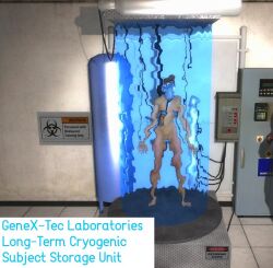 3d 3d_model chastity_device cryogenics electronics female female_chastity genex-tec lab laboratory led_light nipple_pump oxygen_mask pussy_pump restrained science science_fiction stasis_tube submerged technology test_subject test_tube tube virtual_reality vr_headset