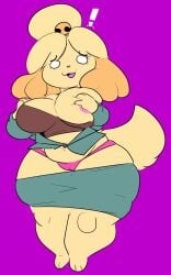 animal_crossing anthro big_breasts breasts female isabelle_(animal_crossing) nintendo onetiredbear tagme thick_thighs