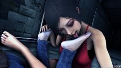 2girls 3d ada_wong ada_wong_(adriana) asian asian_female barefoot biohazard capcom claire_redfield feet female female_only foot_fetish foot_lick foot_worship interracial interracial_yuri resident_evil resident_evil_2 resident_evil_2_remake runethom-sfm soles source_filmmaker tickling tickling_feet