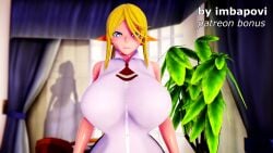 1girls 3d animated areolae between_breasts big_breasts blue_eyes bouncing_breasts breast_expansion breasts button_down_shirt button_gap buttons centaur centauress centorea_shianus cleavage enormous_breasts erect_nipples exposed_breasts female female_only flashing_breasts giant_breasts gigantic_breasts hands_on_breasts hands_on_own_breasts huge_breasts humanoid hyper hyper_breasts imbapovi inflation lactation large_breasts massive_breasts milk monster monster_girl monster_musume_no_iru_nichijou nipples paizuri paizuri_with_gigantic_breasts ponytail sleeveless_shirt sloshing_breasts solo solo_female sound tagme taur video yellow_hair