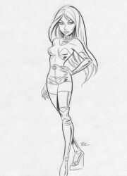 1girls bruce_timm clothed emma_frost female female_only marvel marvel_comics uncolored white_queen x-men