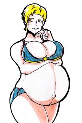 1girls belly big_belly big_breasts blonde_hair bra breasts captain_marvel carol_danvers cleavage female large_breasts marvel marvel_comics nasuokaa-san panties pregnant short_hair solo_female thick_thighs thighs