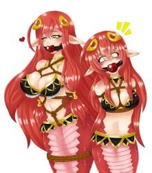 absurd_res apode ball_gag big_breasts blush bondage bound breasts crotch_rope daughter draconcopode duo female gag gagmanzx hi_res lamia legless looking_at_viewer miia's_mother_(monster_musume) miia_(monster_musume) monster_girl_(genre) monster_musume monster_musume_no_iru_nichijou mother mother_and_child mother_and_daughter one_eye_closed parent parent_and_child reptile restraints rope rope_bondage rope_harness scalie serpentine snake split_form wink