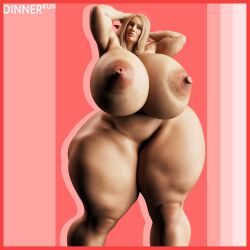 1:1 1girls 3d bbw big_breasts blonde_hair blue_eyes breasts busty charlotte_(dinner-kun) curvy daz3d dinner-kun elf elf_ears elf_female female female_only giantess hands_behind_head highres huge_breasts hyper_hourglass muscular muscular_female naked nipples nude nude_female original original_character pinup pointy_ears short_hair solo thick_thighs voluptuous watermark