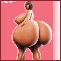 1:1 1girls 3d asian asian_female ass ass_bigger_than_body ass_bigger_than_breasts ass_bigger_than_head bangs bbw big_ass big_breasts breasts brown_hair colossal_ass dat_ass daz3d dinner-kun enormous_ass female female_only giant_ass giantess highres huge_ass huge_breasts hyper hyper_ass large_breasts medium_hair naked nipples nude nude_female original original_character pinup short_hair solo watermark yukiko_amari