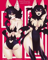 big_ass big_breasts black_hair breasts eva_(sem-l-grim) female florescentcolo2 red_eyes tagme