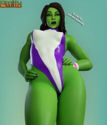 1girls 3d 3d_(artwork) armband black_hair blender_(software) clothed female female_only fortnite green_skin hands_on_hips highleg_leotard hulk_(series) leotard looking_at_viewer looking_down low-angle_view marvel marvel_comics medium_breasts painted_nails she-hulk she-hulk_(fortnite) simple_background smitty34 solo superheroine tagme talking_to_viewer text