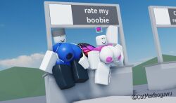 2girls 3d big_breasts catmaidboyuwu female female_only pot rate_my_avatar roblox roblox_game robloxian sitting tagme