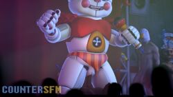 3d 3d_(artwork) 3d_animation animated animatronic baby_(fnafsl) big_penis black_body black_skin canon_appearance circus_baby circus_baby_(fnaf) circus_baby_(original) clothing clothing_aside clown concert countersfm digital_media_(artwork) duo female five_nights_at_freddy's full_color genitals green_eyes hi_res human humanoid machine male male/female mammal no_sound not_furry on_bottom on_top panties panties_aside penetration penis pussy red_clothing reverse_cowgirl_position robot robot_humanoid scottgames sex size_difference source_filmmaker spectators tagme underwear underwear_aside vaginal vaginal_penetration video video_games waiting_in_line webm white_body