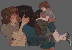 argyle_(stranger_things) height_difference jargyle jonathan_byers kissing long_hair long_hair_male making_out shirt_lift stranger_things yaoi