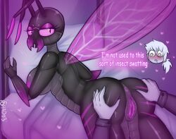 absurd_res anthro arthropod female genitals hi_res insect_wings insects laura_(reality_shattering) male male/female max_miller_(reality_shattering) purple_pussy pussy reality_shattering shado3 wings