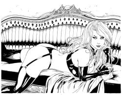 bedroom big_ass big_breasts black_latex dominant_female lady_death richard_ortiz seductive