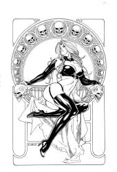 big_breasts death dominant_female godesses lady_death latex queen richard_ortiz throne